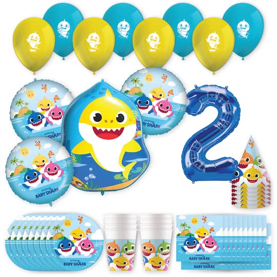 Baby Shark Birthday Party Kit with Number